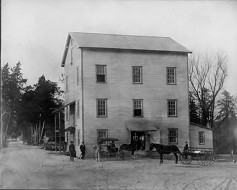 The four-story grist mill completed in 1901 by the Wagamon Brothers