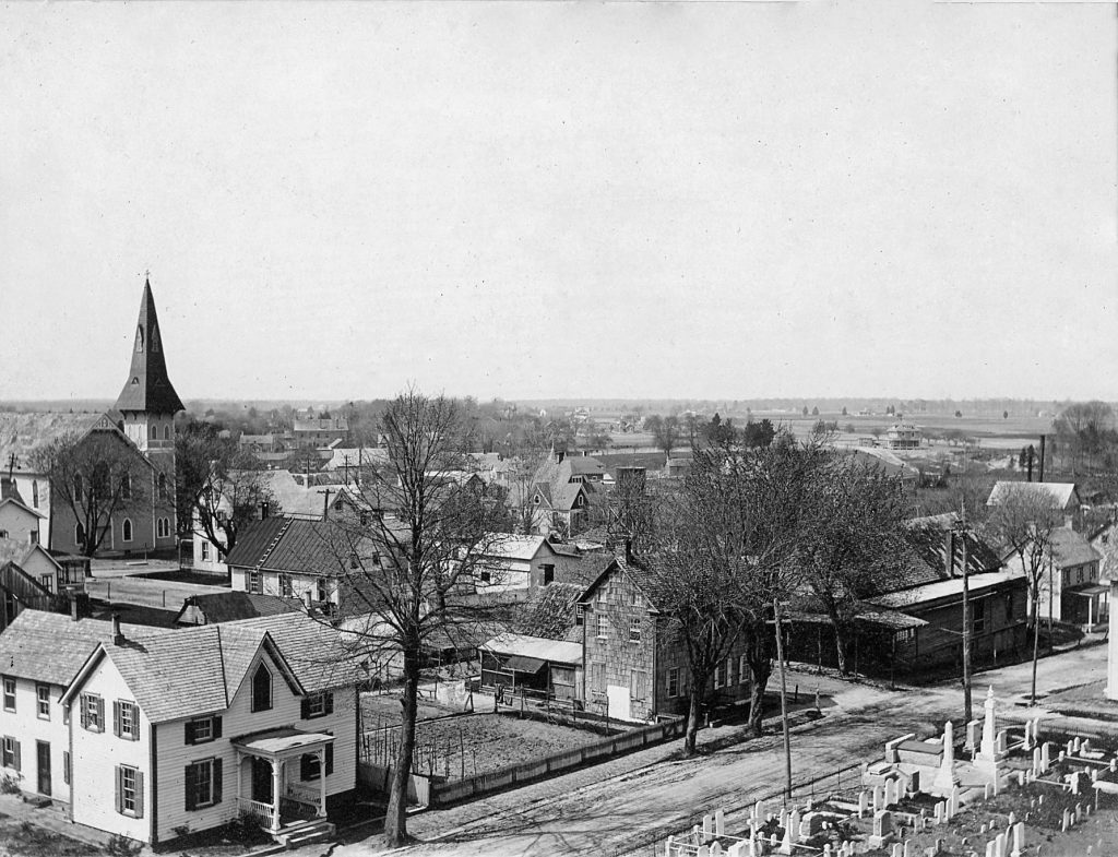 View from the cupola of Milton Public School ca. 1910; photographer uncertain