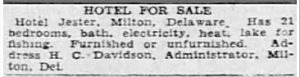Classified ad offering Hart House for sale, 1929