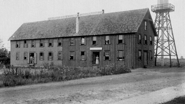Only known photograph of the entire Douglass & White Shirt and Overall Factory