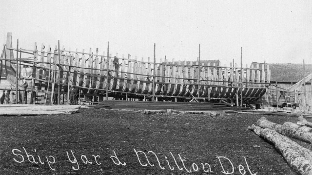 The steamer "Breakwater" under construction in Milton